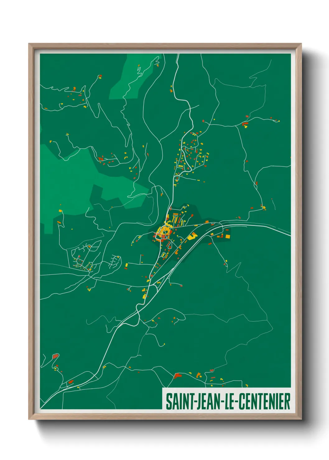 Une affiche de carte sur Saint-Jean-le-Centenier
