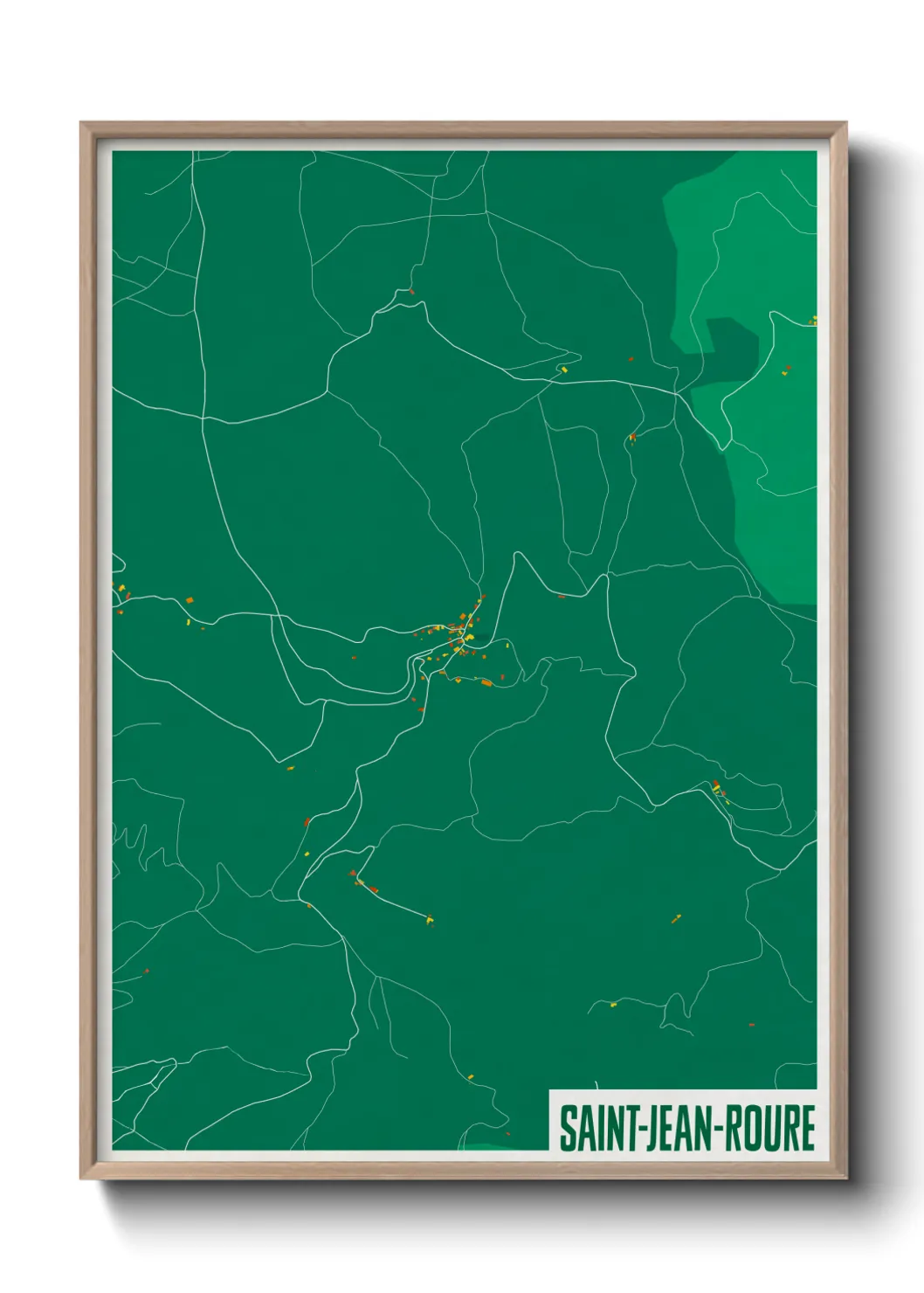 Une affiche de carte sur Saint-Jean-Roure