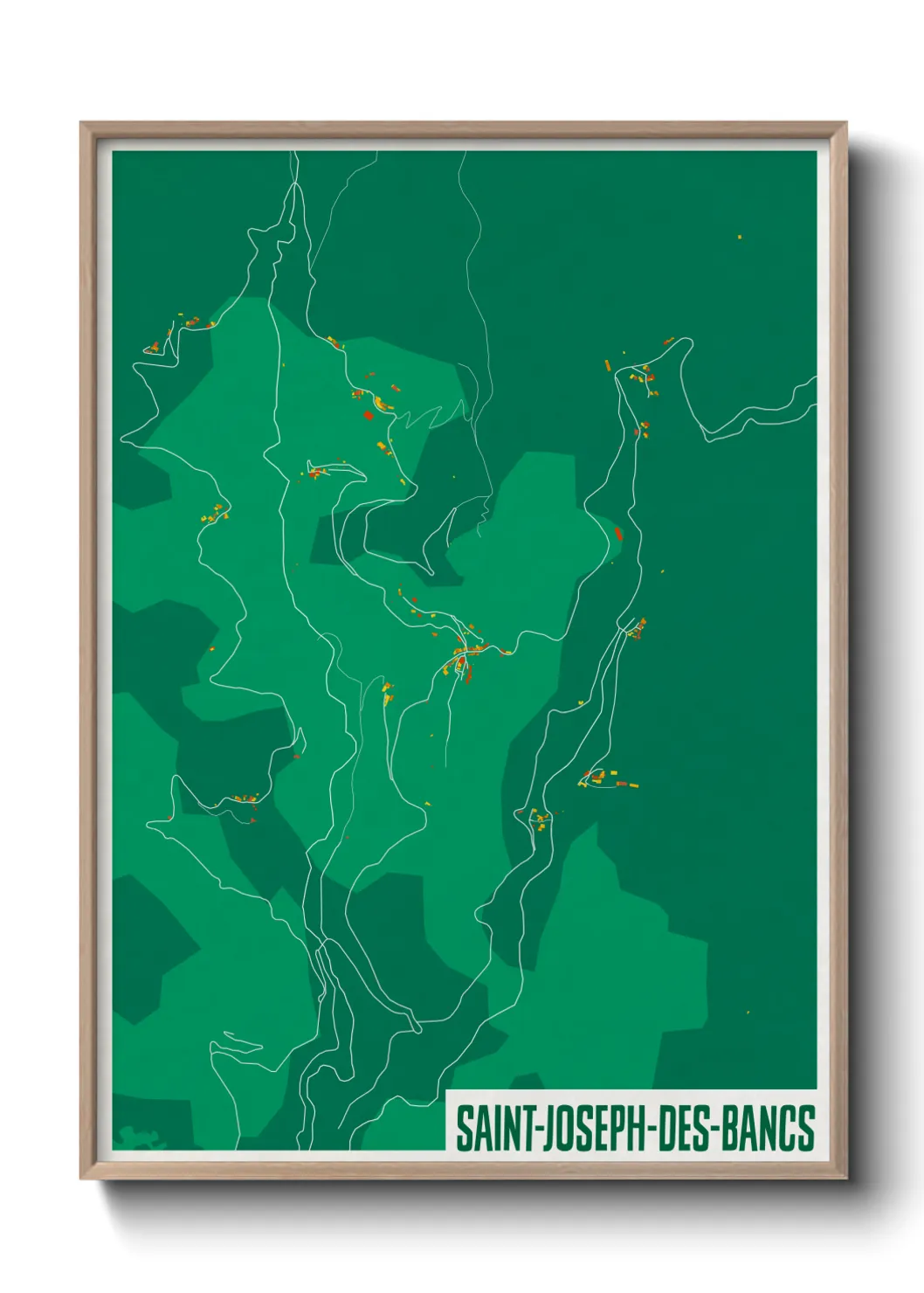 Une affiche de carte sur Saint-Joseph-des-Bancs