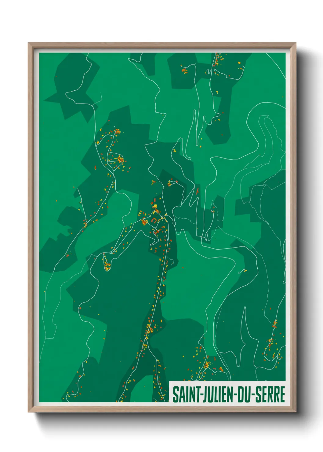 Une affiche de carte sur Saint-Julien-du-Serre