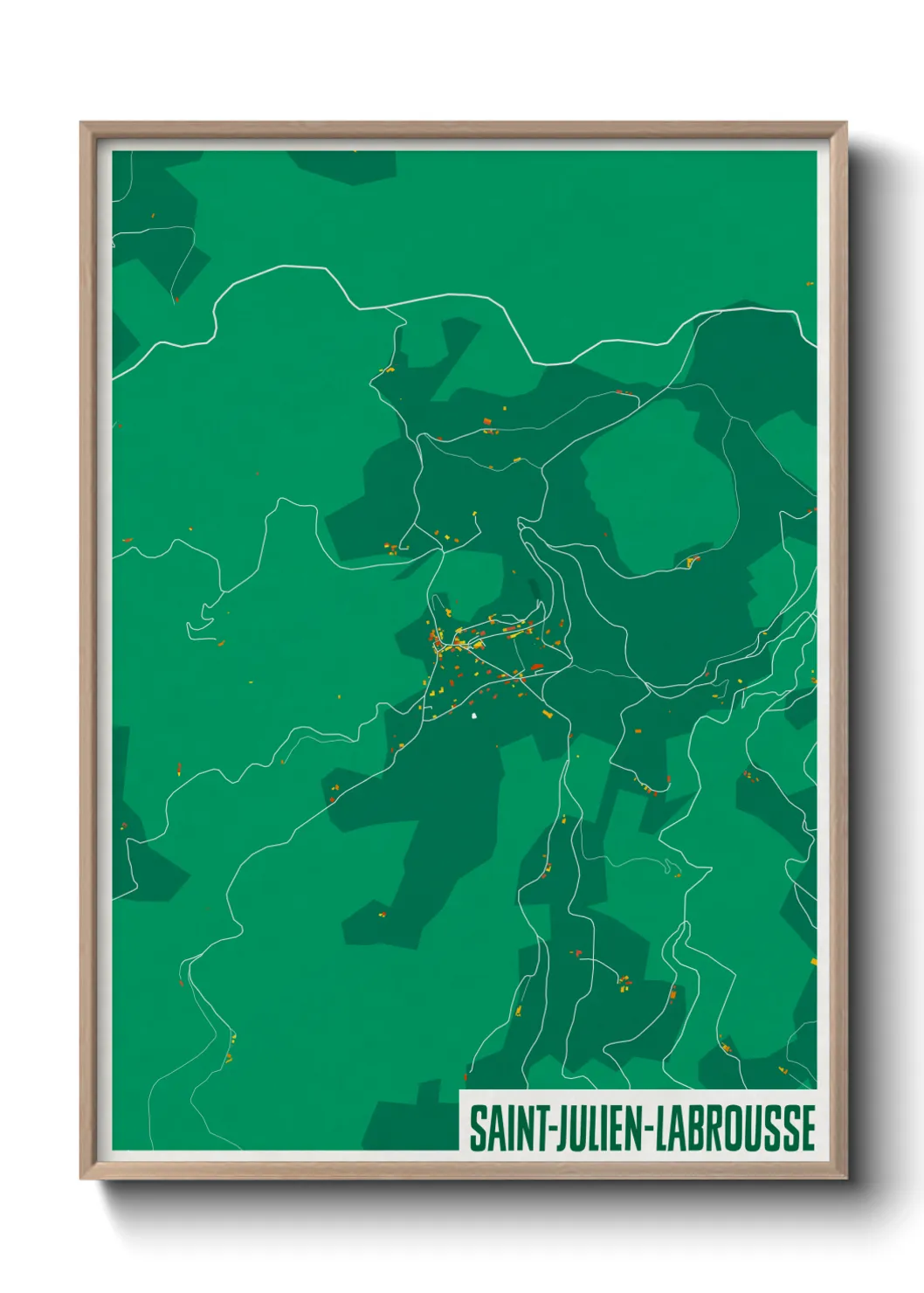 Une affiche de carte sur Saint-Julien-Labrousse