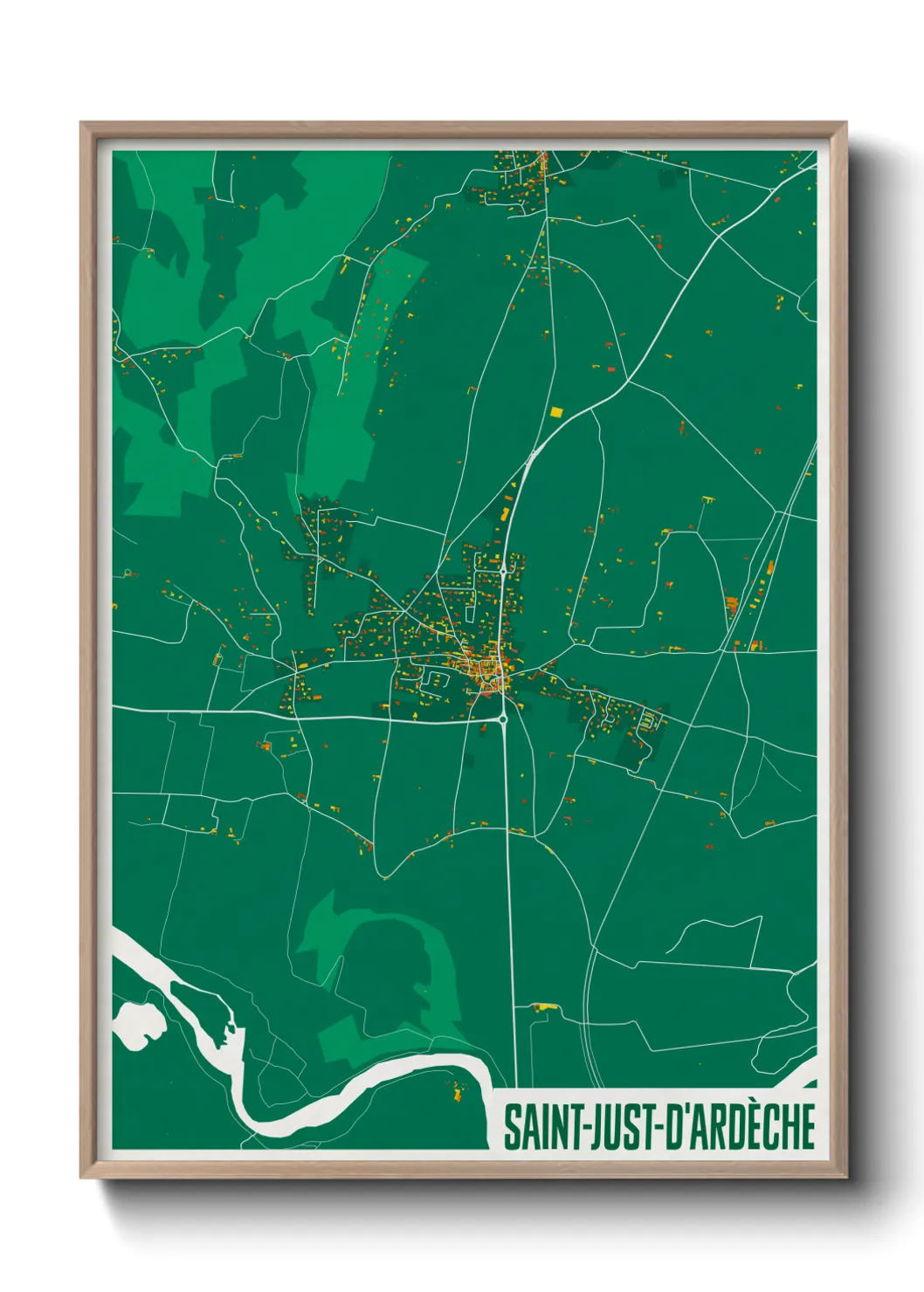 Une affiche de carte sur Saint-Just-d'Ardèche