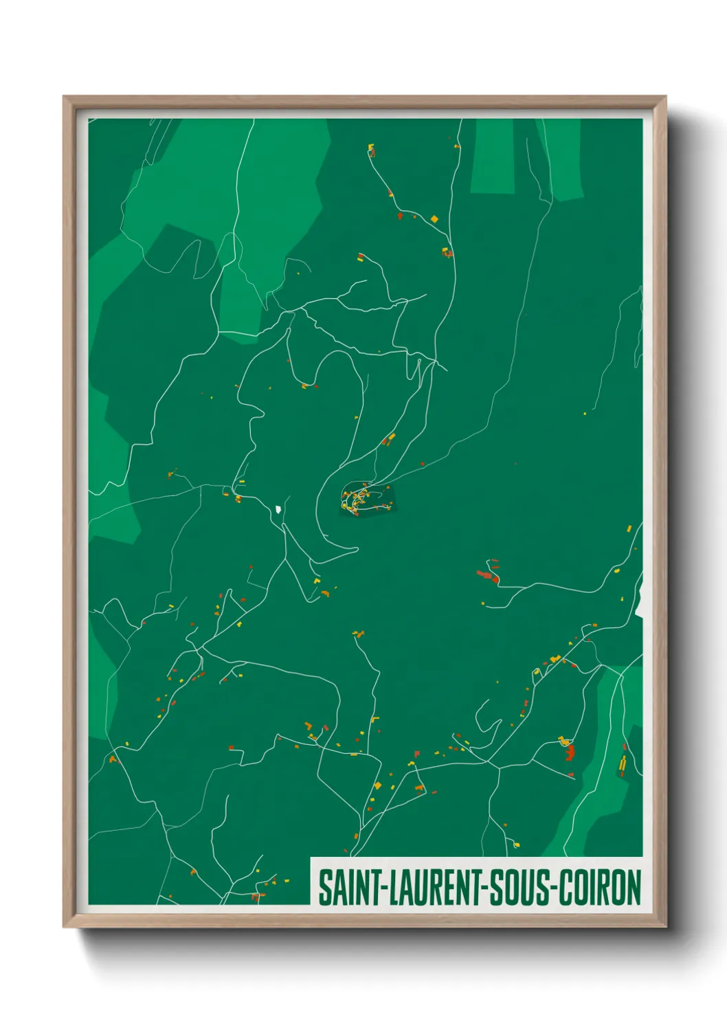 Un poster carteSaint-Laurent-sous-Coiron