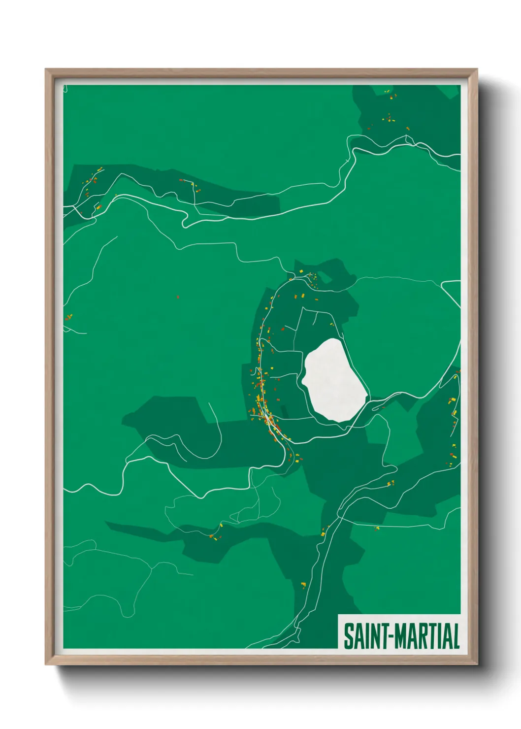 Une affiche de carte sur Saint-Martial