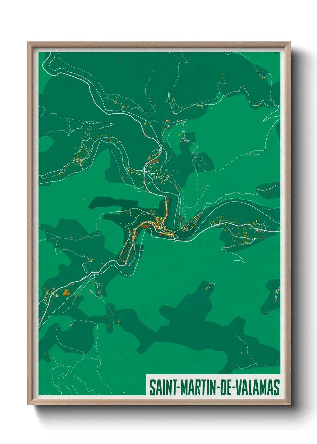 Une affiche de carte sur Saint-Martin-de-Valamas