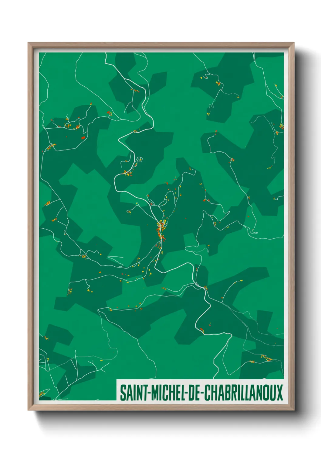 Une affiche de carte sur Saint-Michel-de-Chabrillanoux