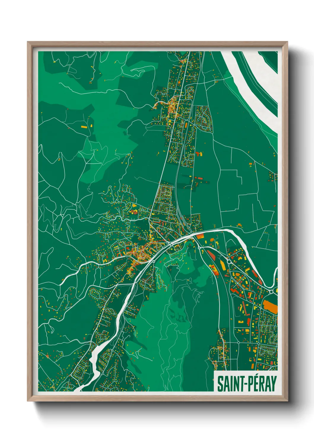 Une affiche de carte sur Saint-Péray