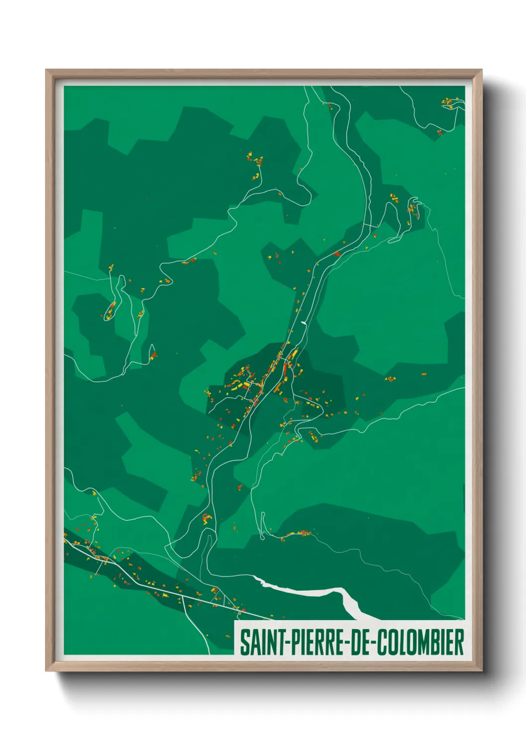 Une affiche de carte sur Saint-Pierre-de-Colombier