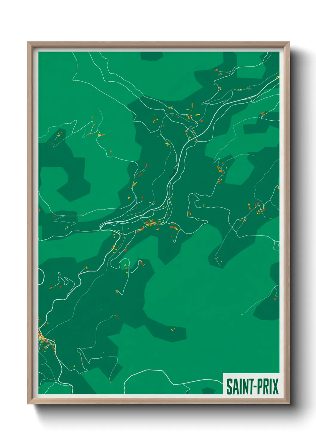 Une affiche de carte sur Saint-Prix