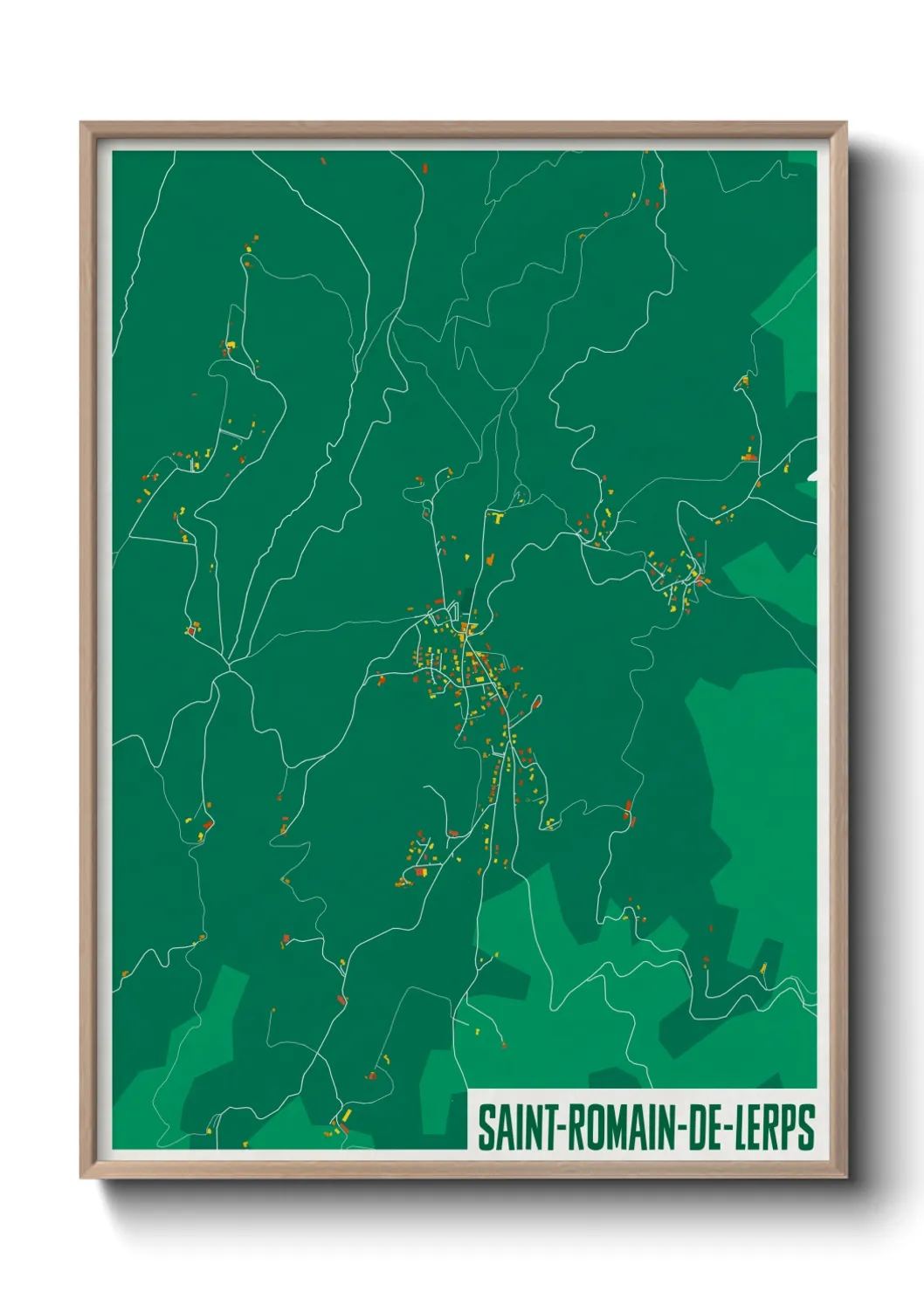 Une affiche de carte sur Saint-Romain-de-Lerps