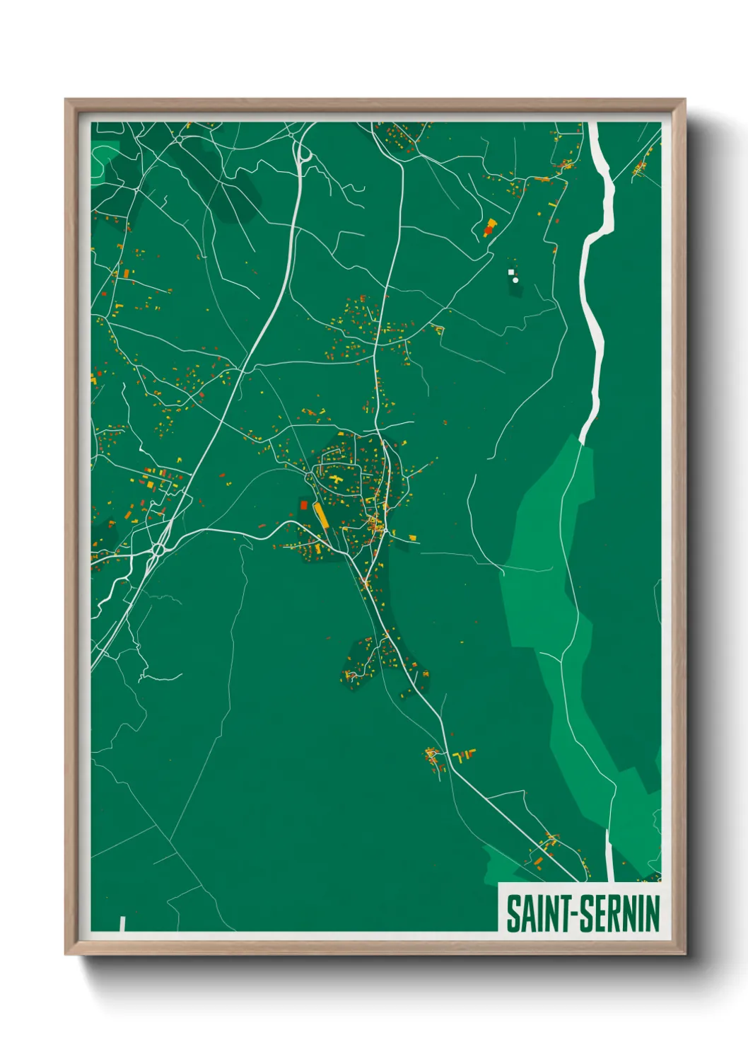 Une affiche de carte sur Saint-Sernin