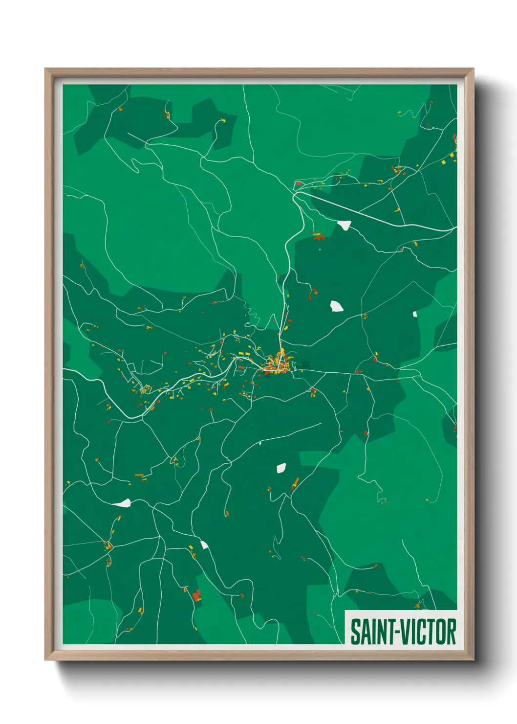 Une affiche de carte sur Saint-Victor