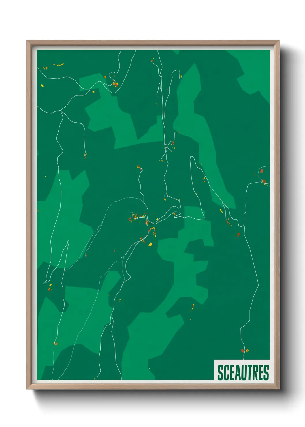 Une affiche de carte sur Sceautres