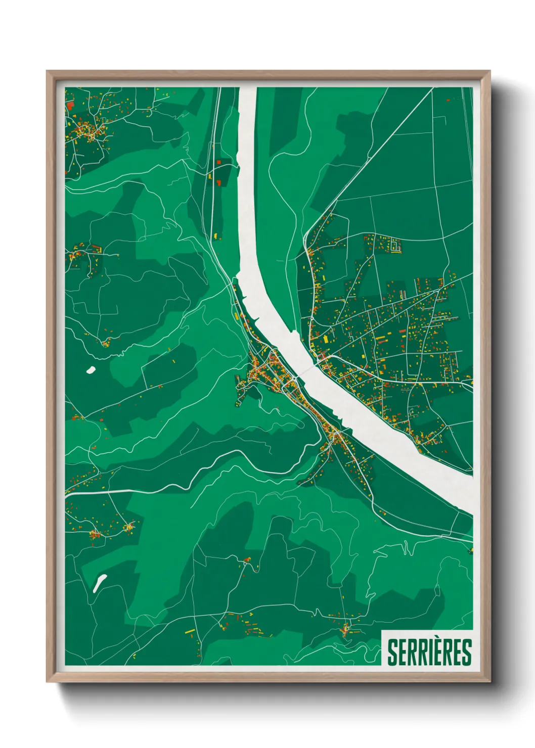 Une affiche de carte sur Serrières