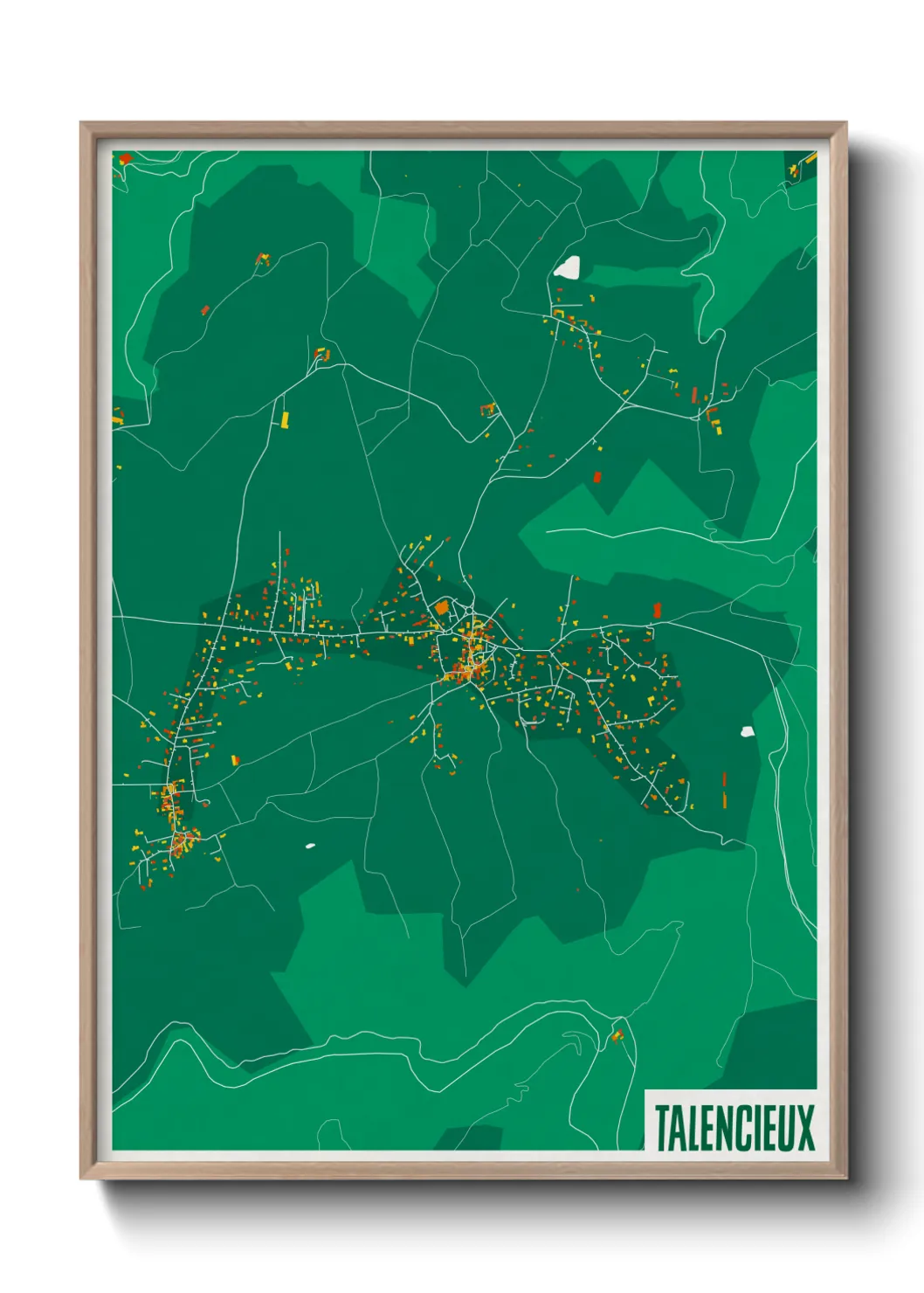 Une affiche de carte sur Talencieux