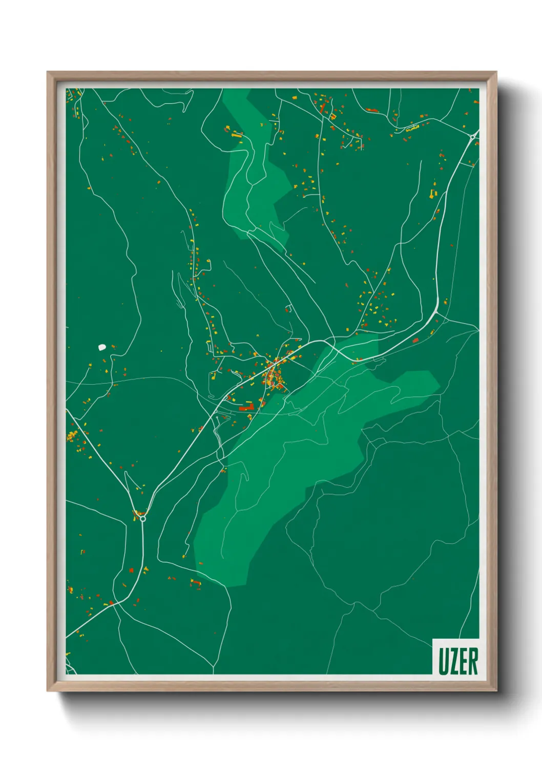 Une affiche de carte sur Uzer