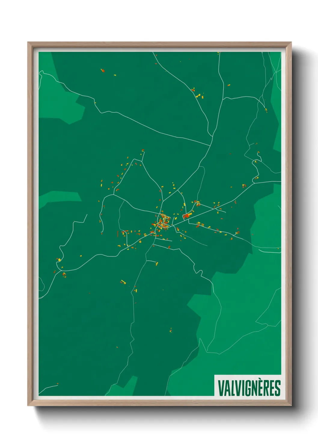 Une affiche de carte sur Valvignères