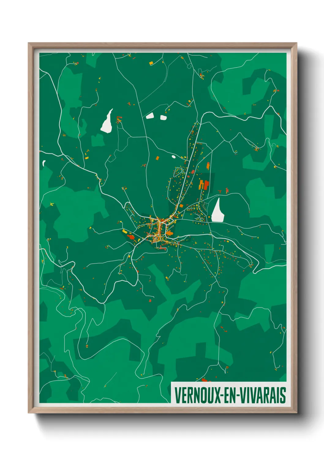 Une affiche de carte sur Vernoux-en-Vivarais