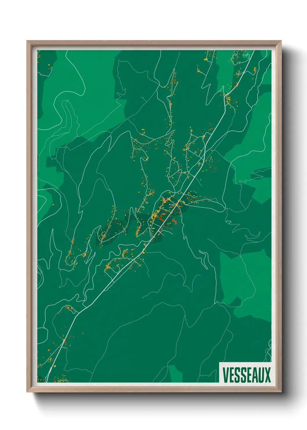 Une affiche de carte sur Vesseaux