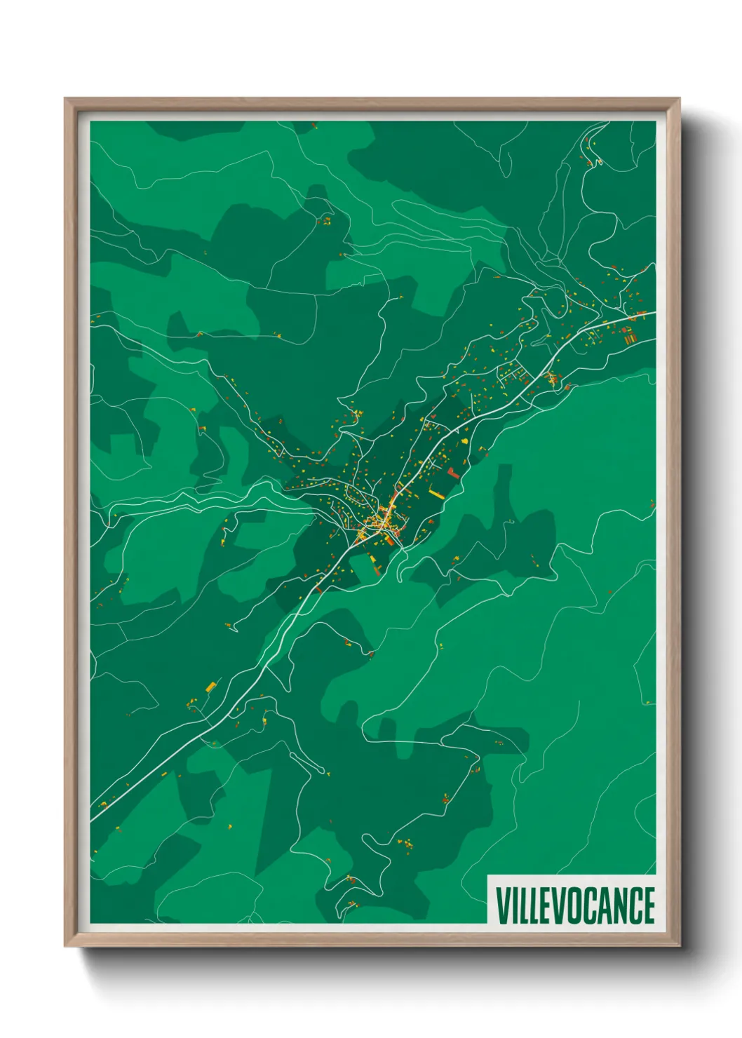 Une affiche de carte sur Villevocance
