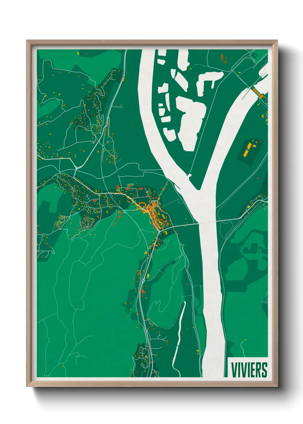 Une affiche de carte sur Viviers