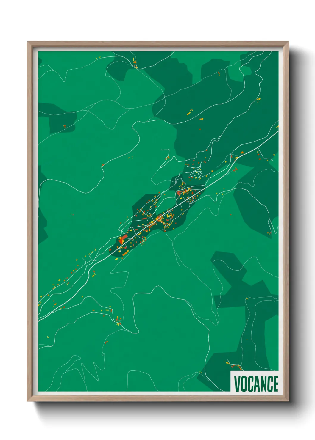 Une affiche de carte sur Vocance