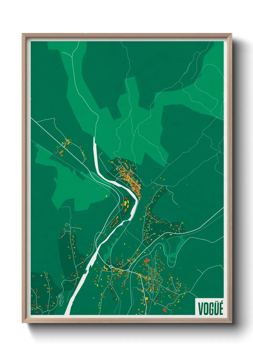 Une affiche de carte sur Vogüé