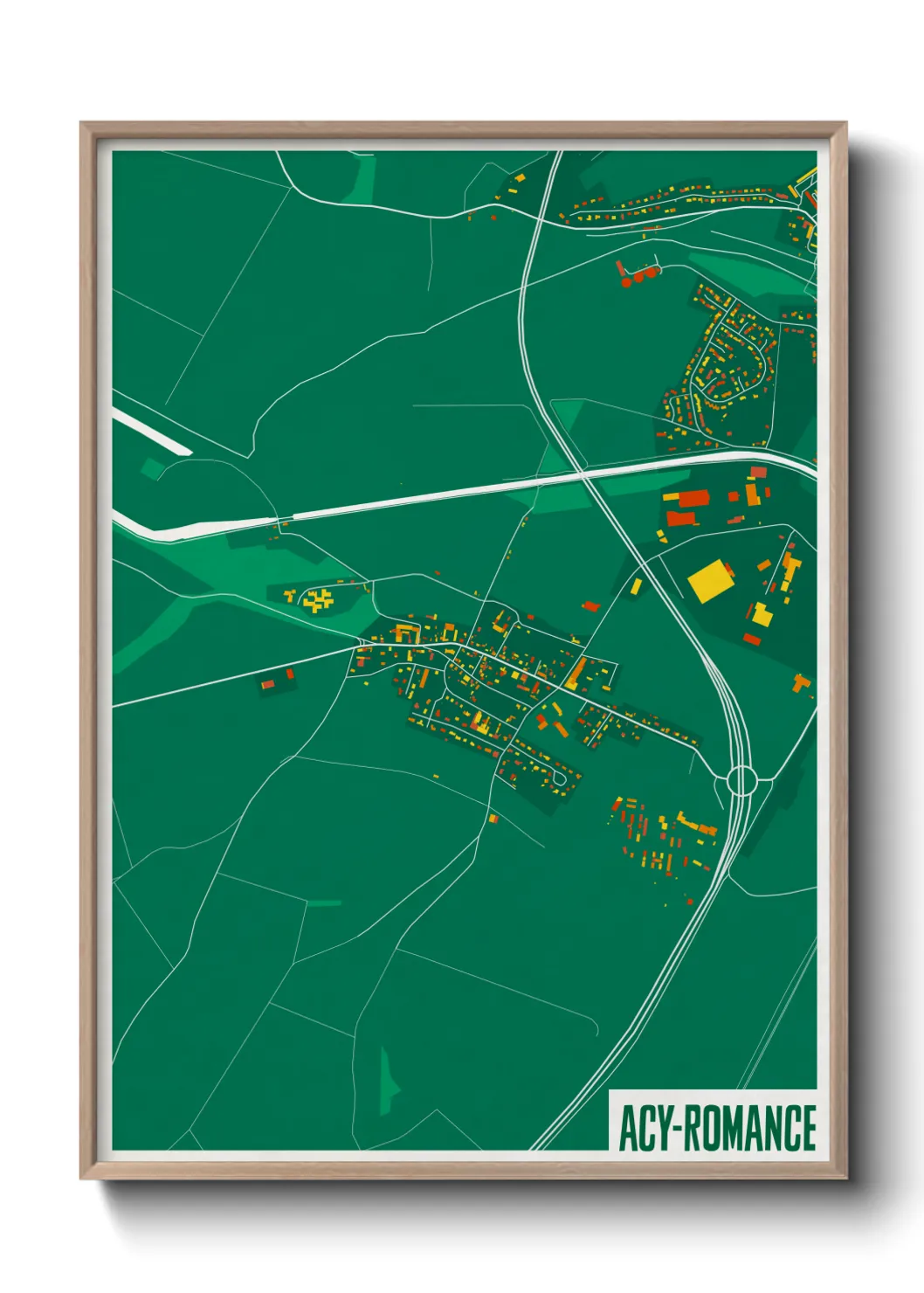 Une affiche de carte sur Acy-Romance