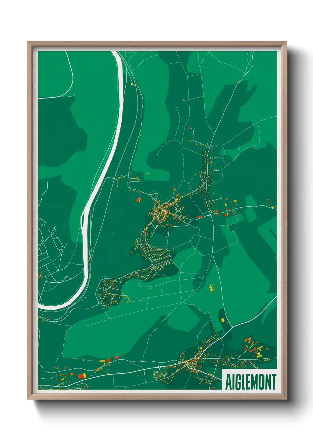 Une affiche de carte sur Aiglemont