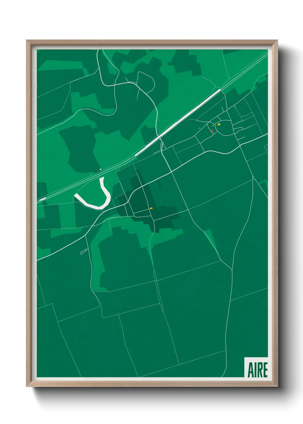 Une affiche de carte sur Aire