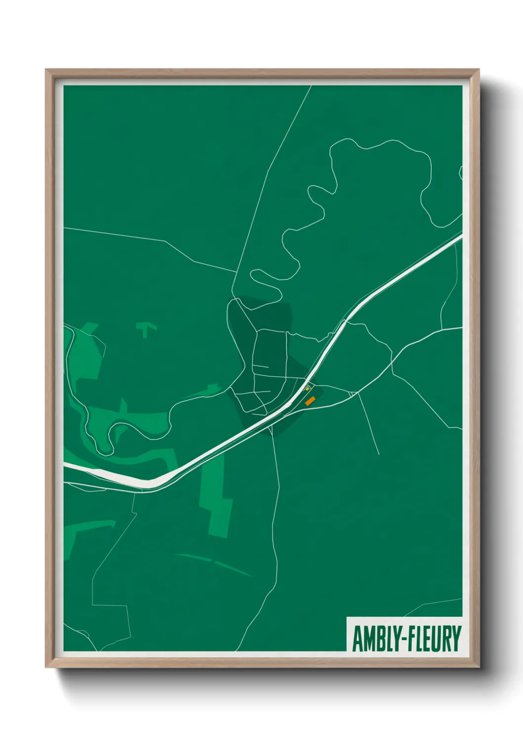 Une affiche de carte sur Ambly-Fleury