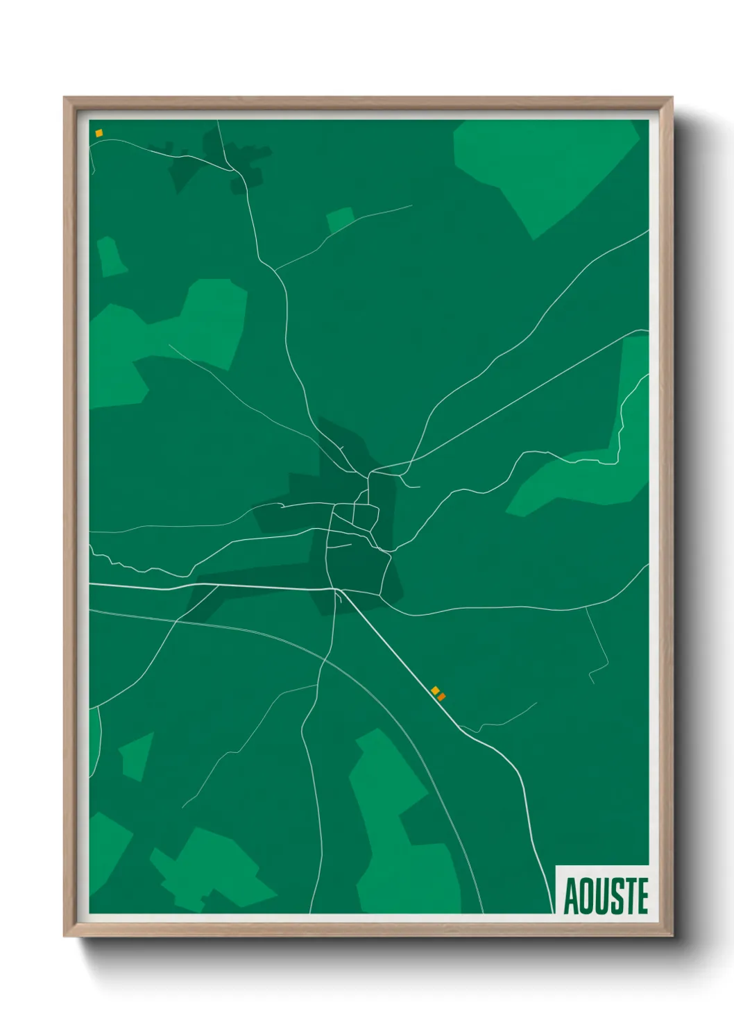 Une affiche de carte sur Aouste