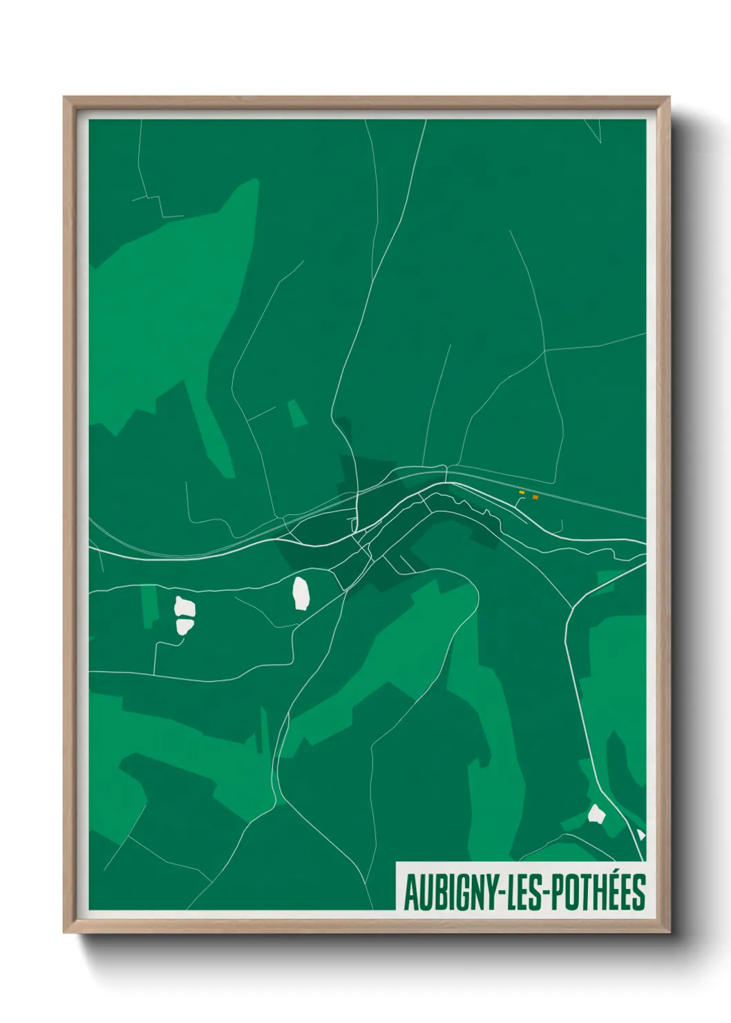 Une affiche de carte sur Aubigny-les-Pothées