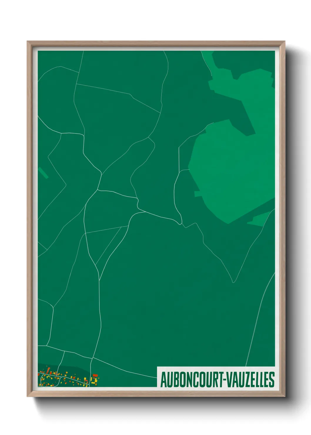 Une affiche de carte sur Auboncourt-Vauzelles