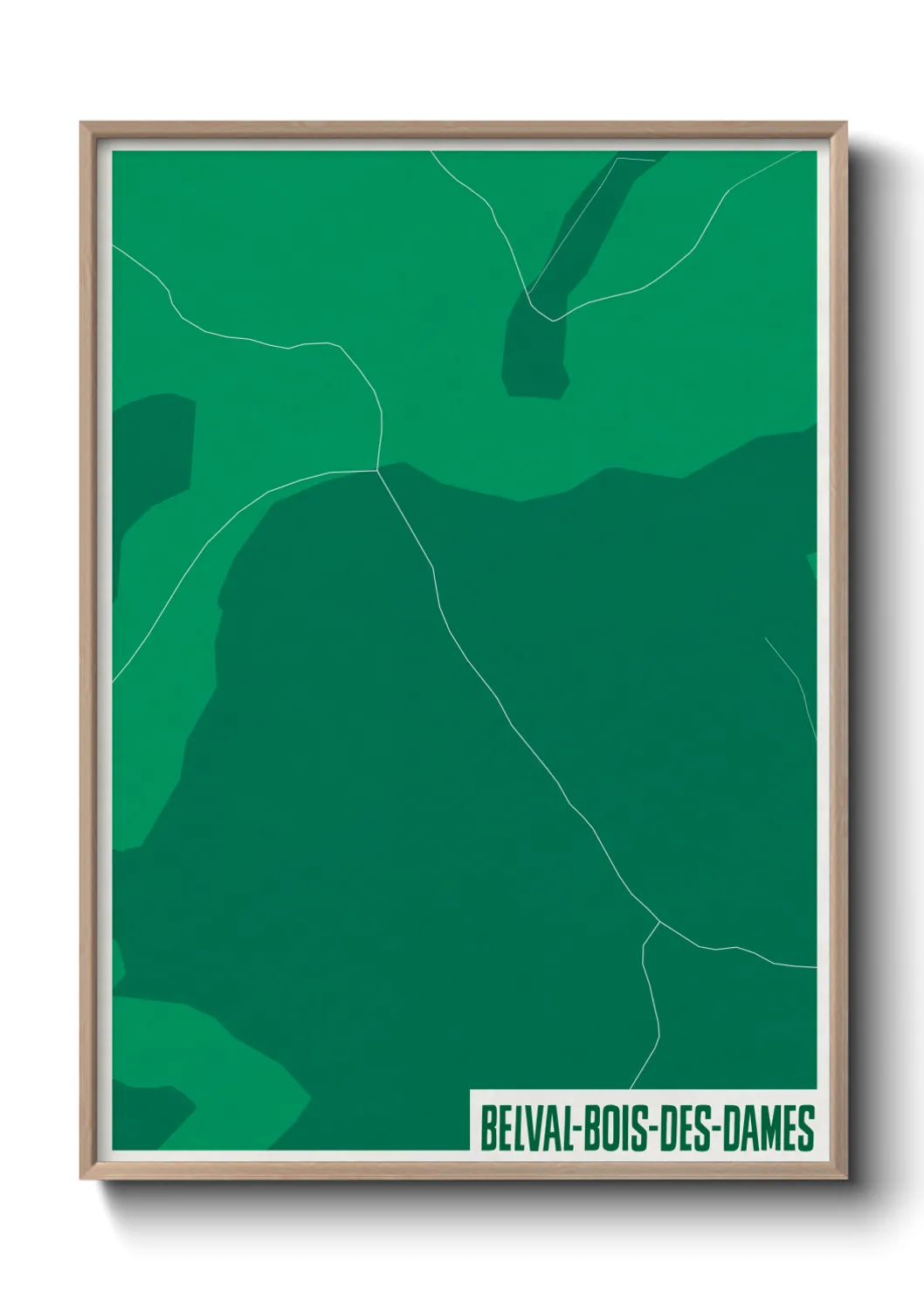 Une affiche de carte sur Belval-Bois-des-Dames