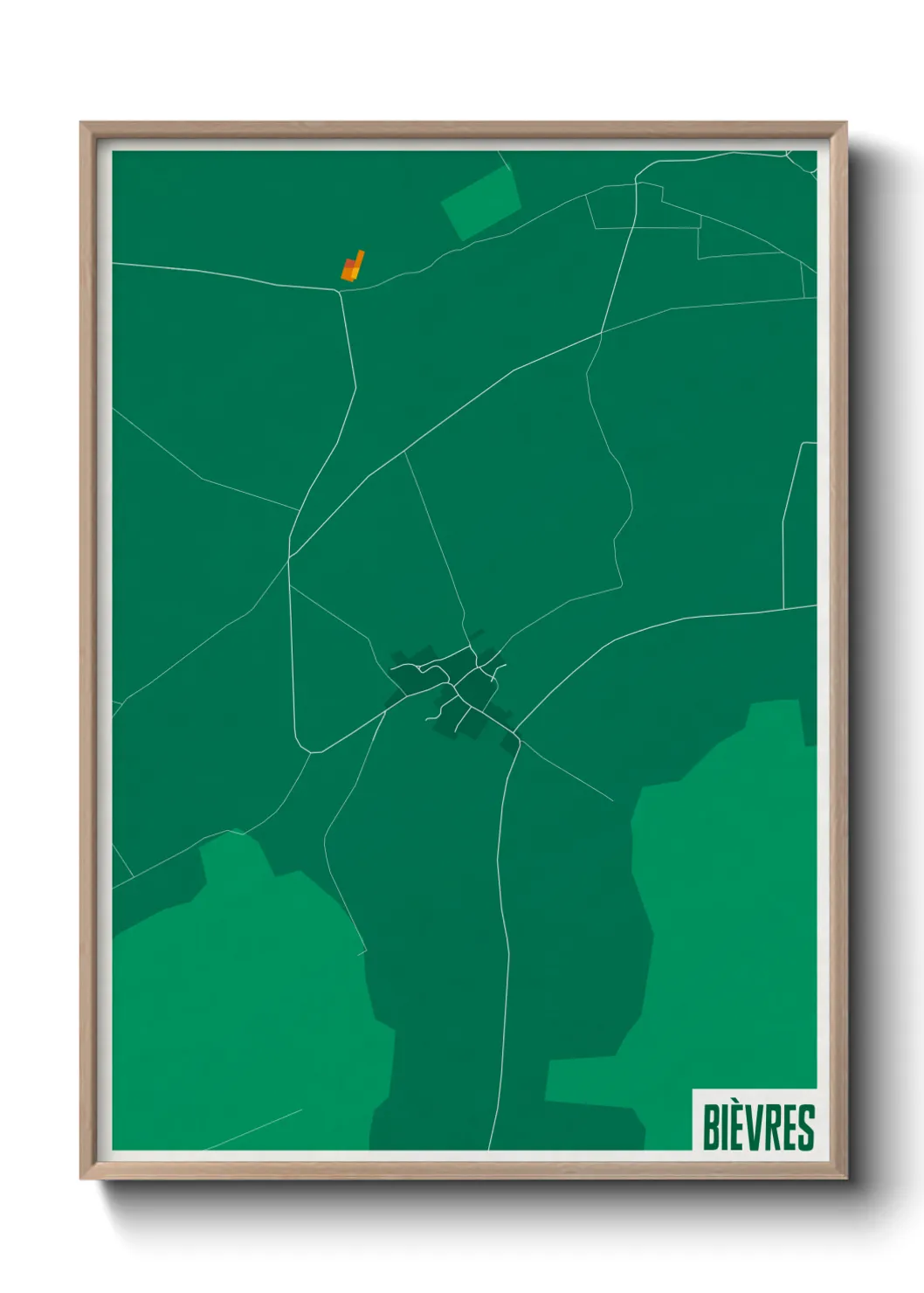 Une affiche de carte sur Bièvres