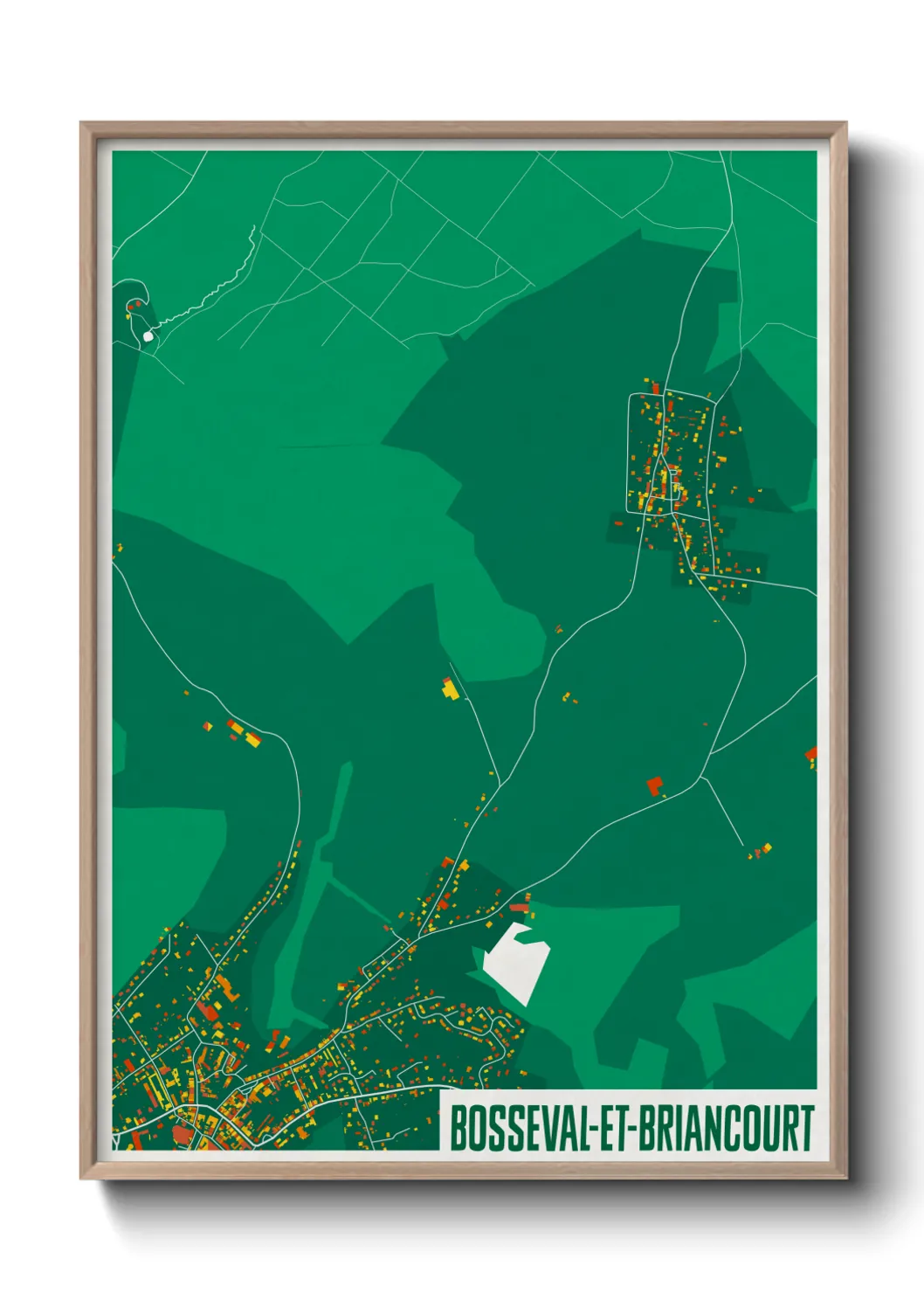 Une affiche de carte sur Bosseval-et-Briancourt