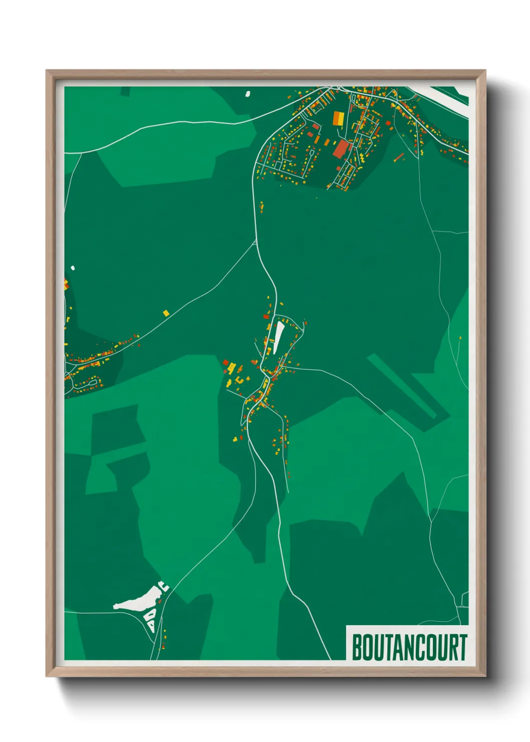 Une affiche de carte sur Boutancourt