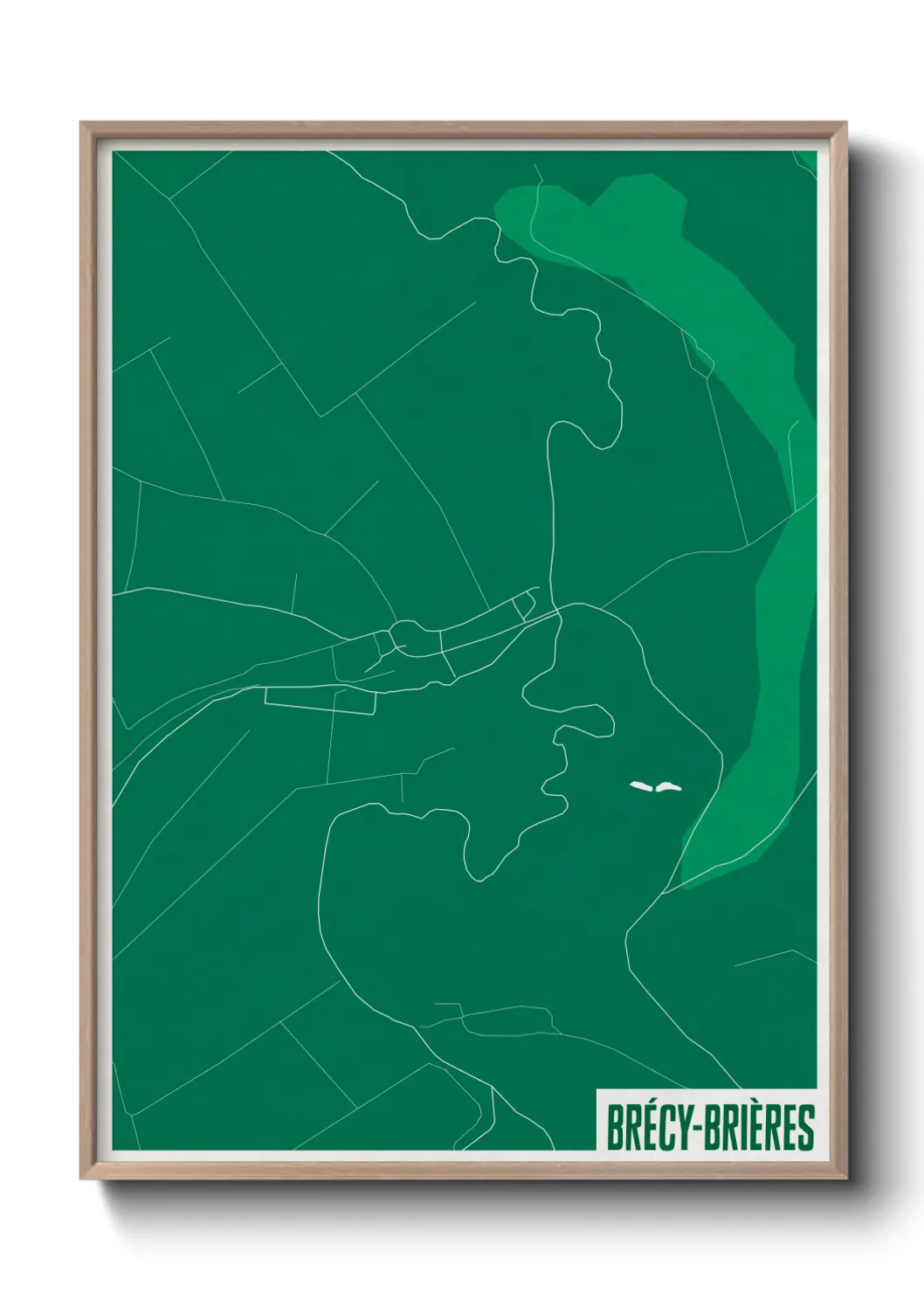 Une affiche de carte sur Brécy-Brières