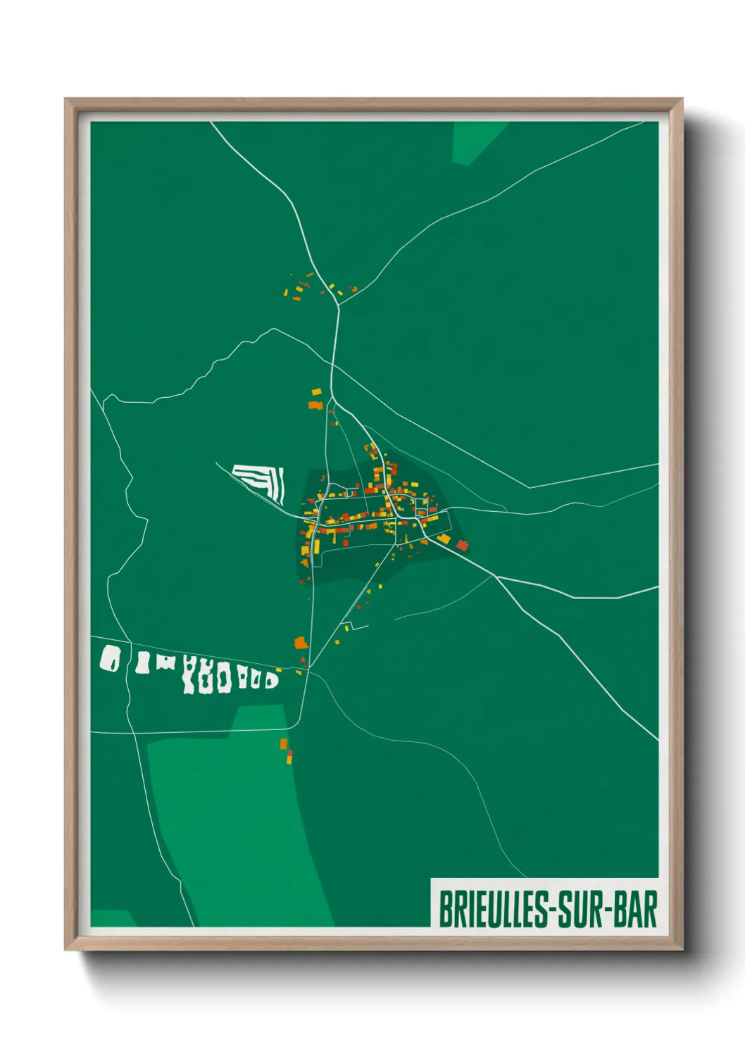 Une affiche de carte sur Brieulles-sur-Bar