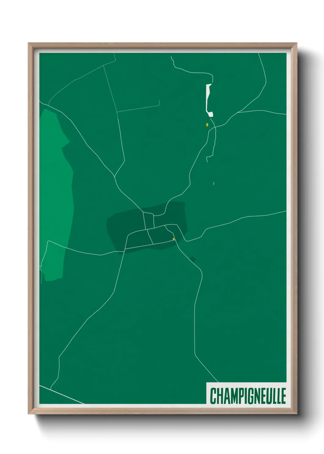 Une affiche de carte sur Champigneulle