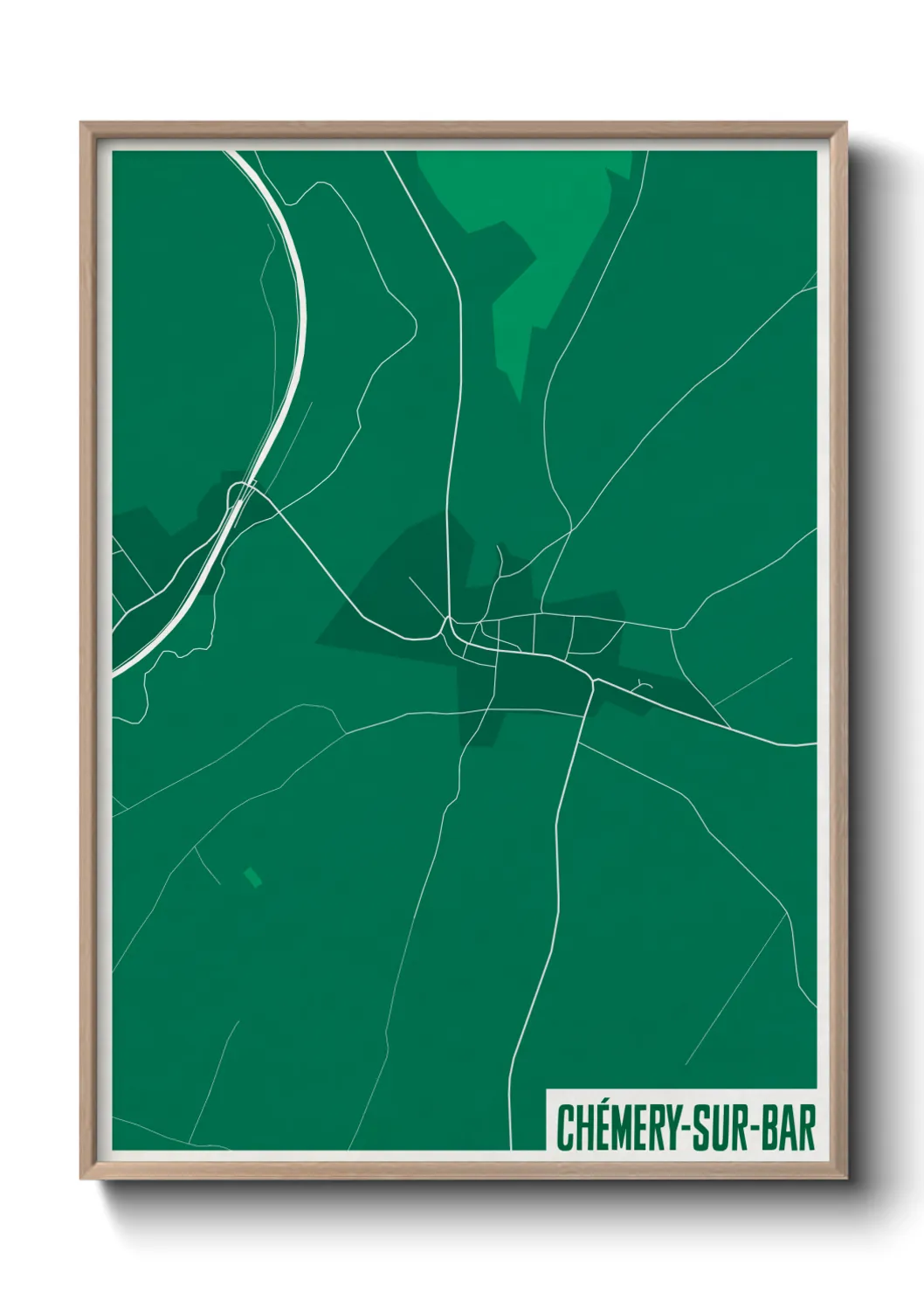 Une affiche de carte sur Chémery-sur-Bar