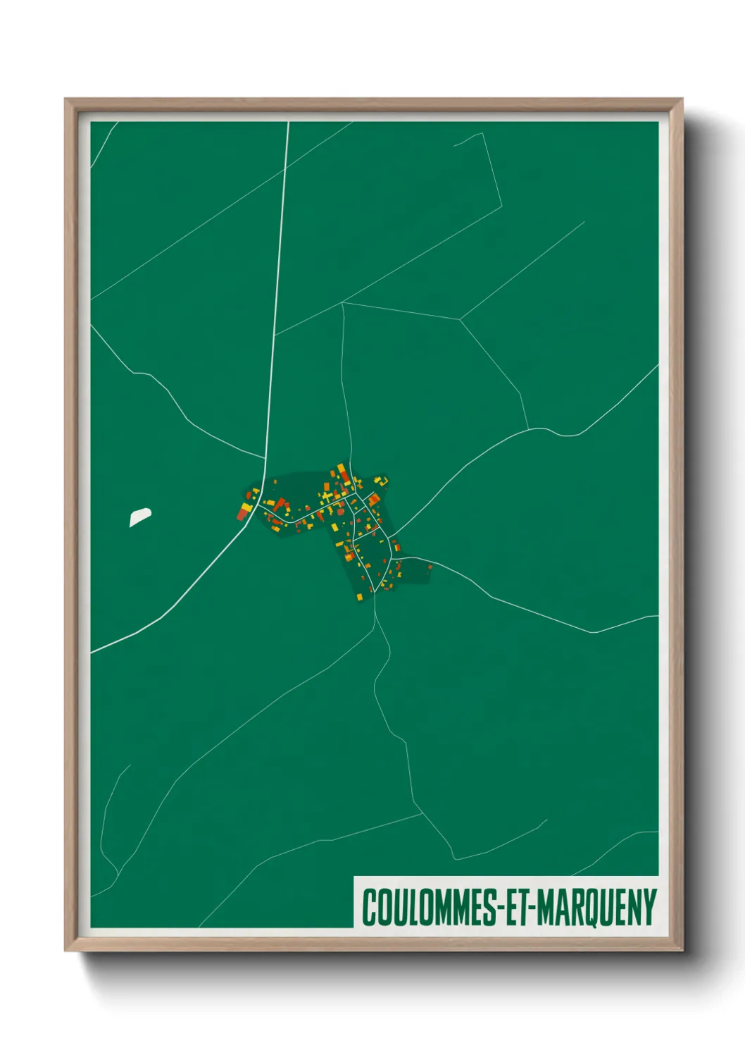 Une affiche de carte sur Coulommes-et-Marqueny