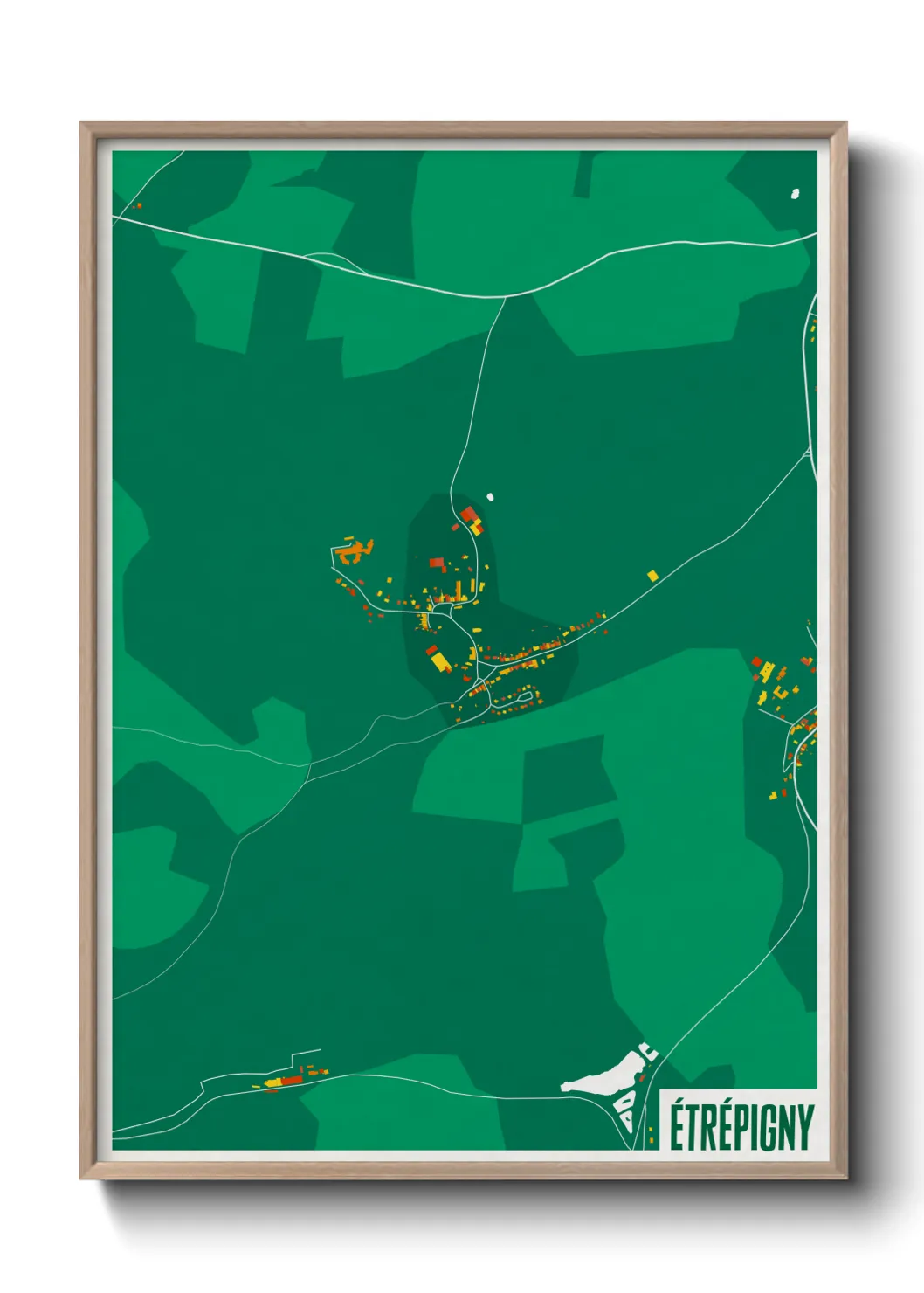 Une affiche de carte sur Étrépigny