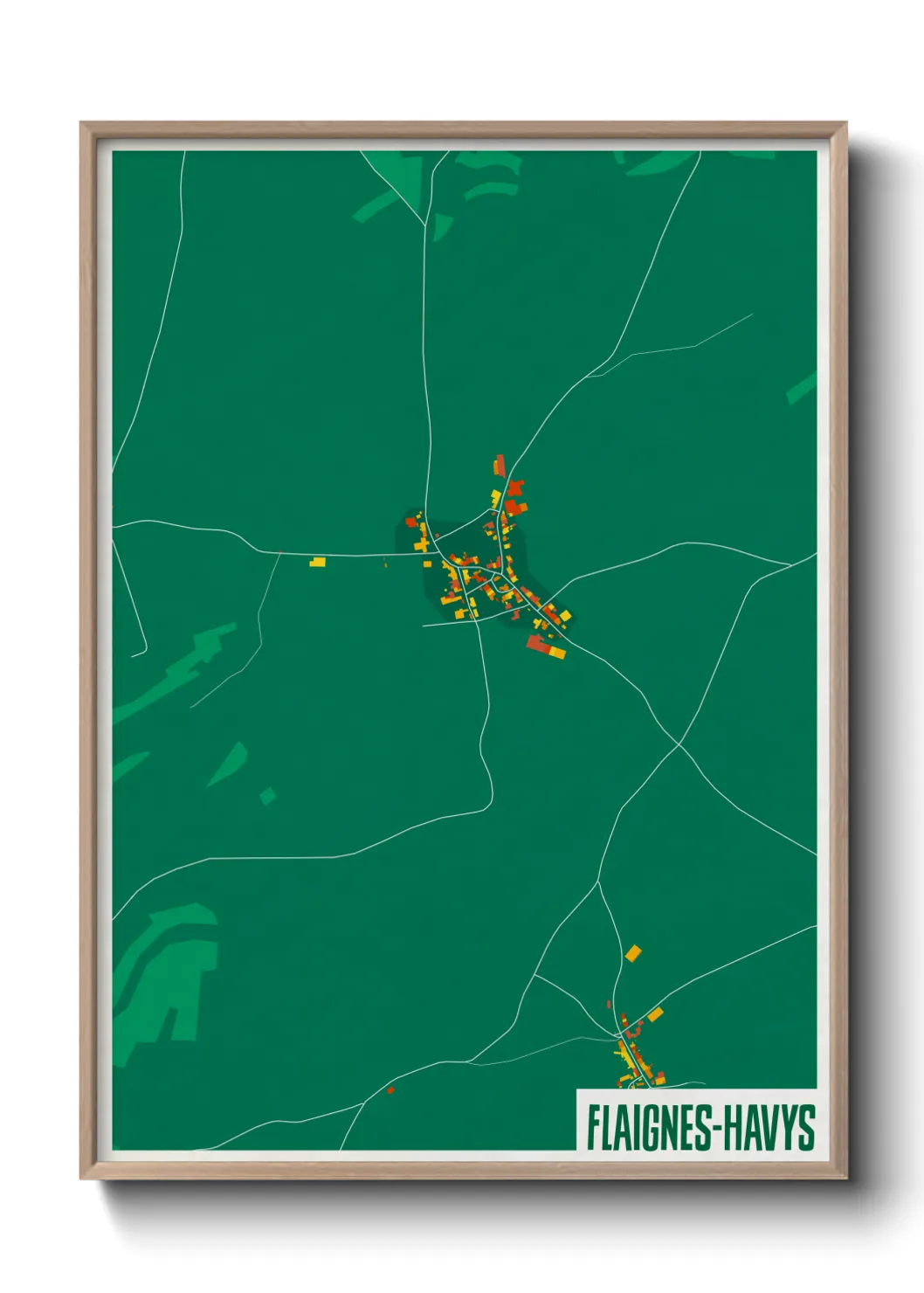 Une affiche de carte sur Flaignes-Havys