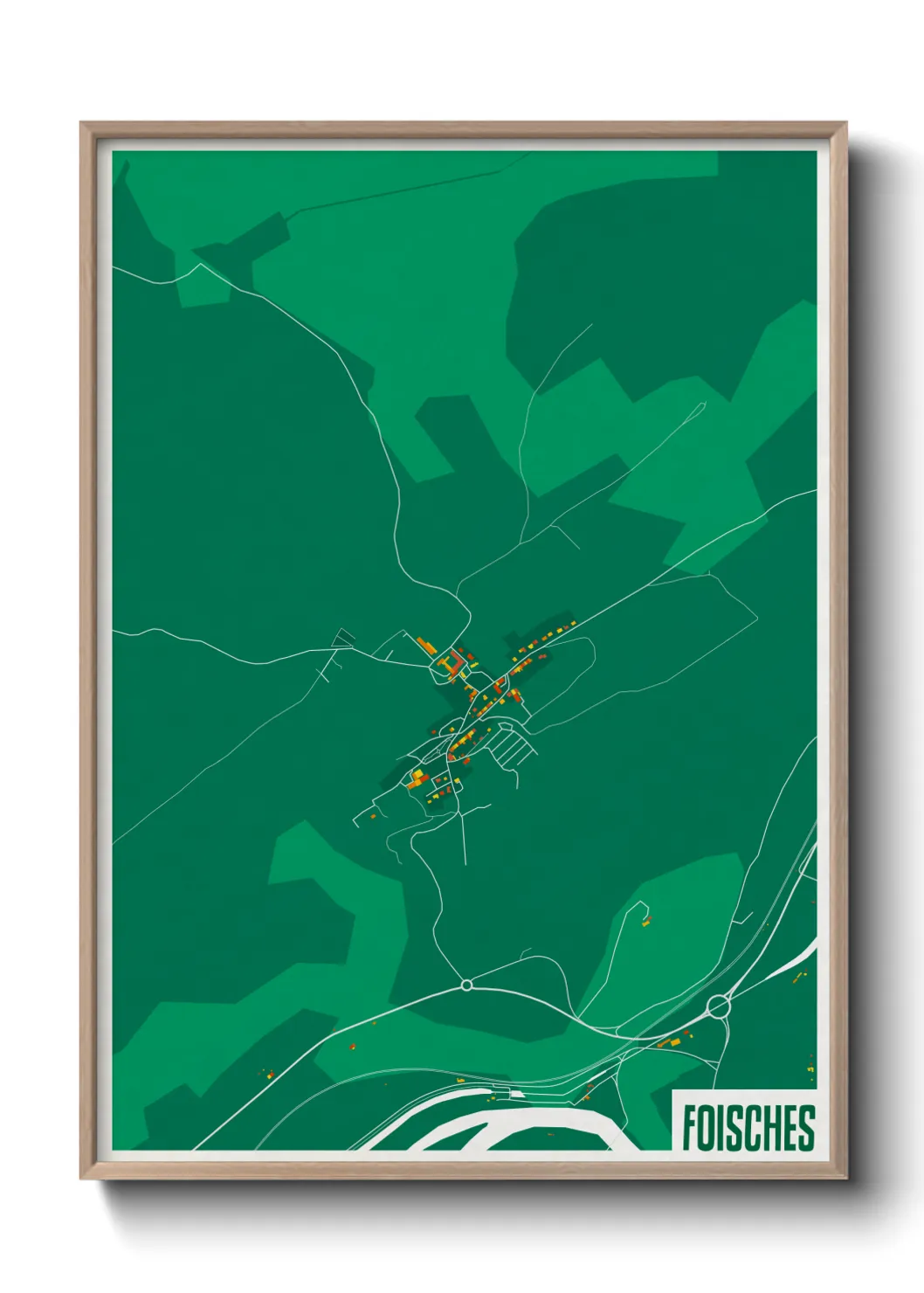 Une affiche de carte sur Foisches