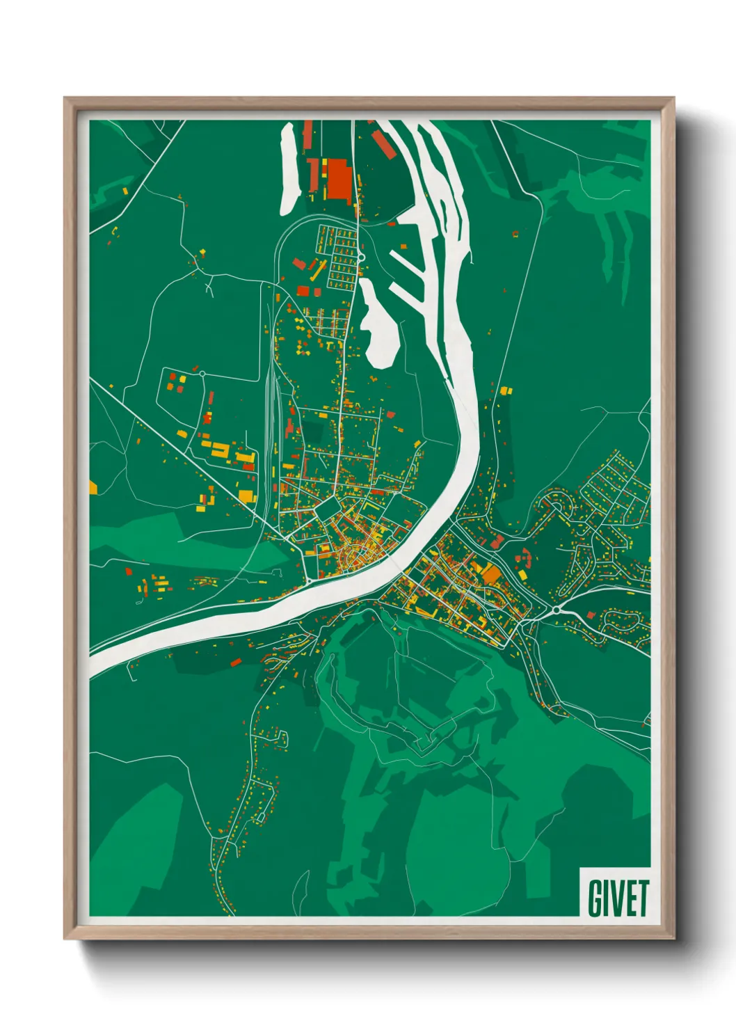 Une affiche de carte sur Givet