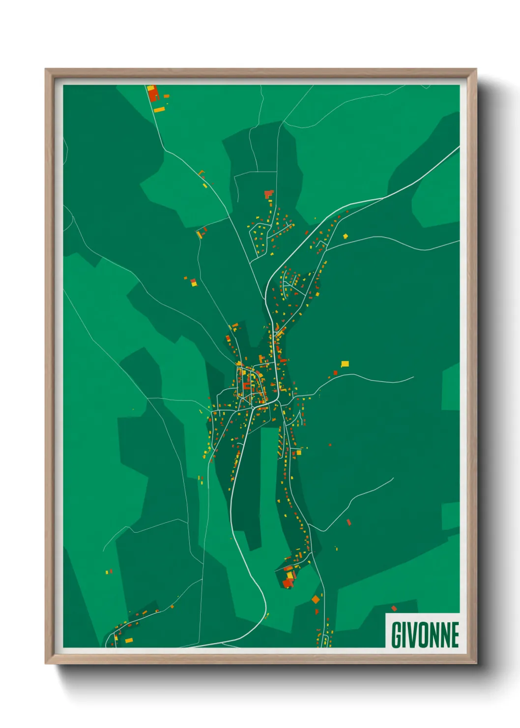 Une affiche de carte sur Givonne