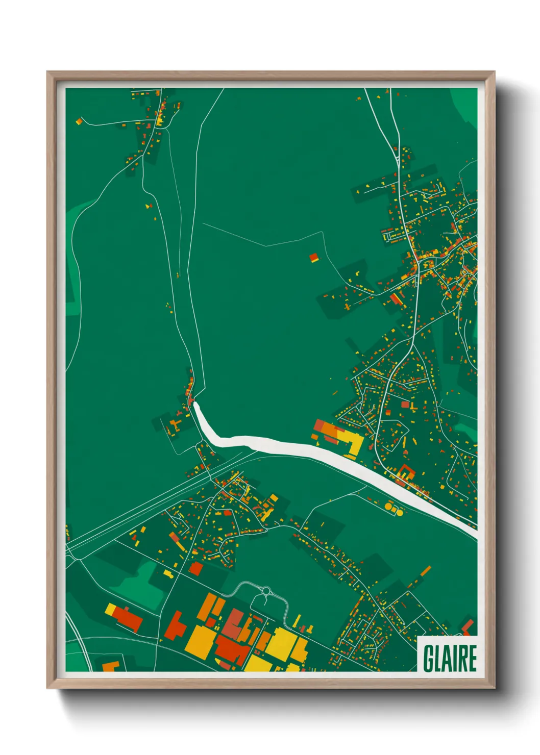 Une affiche de carte sur Glaire