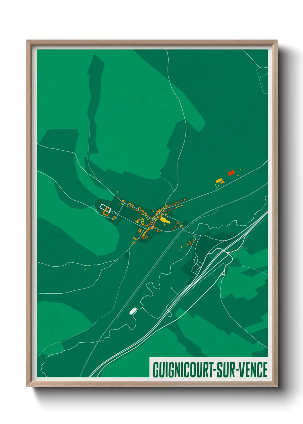 Une affiche de carte sur Guignicourt-sur-Vence